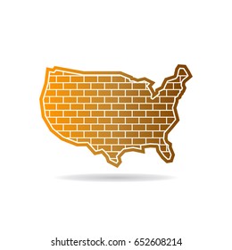 United States Wall Map Logo Design