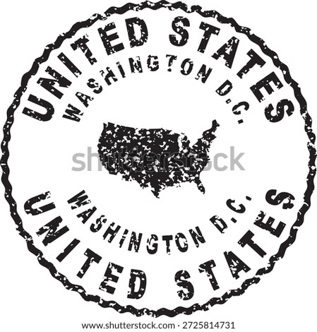 United States Washington DC Round Seal Map Design