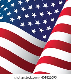 United States Waving Flag Background, Clipping Mask