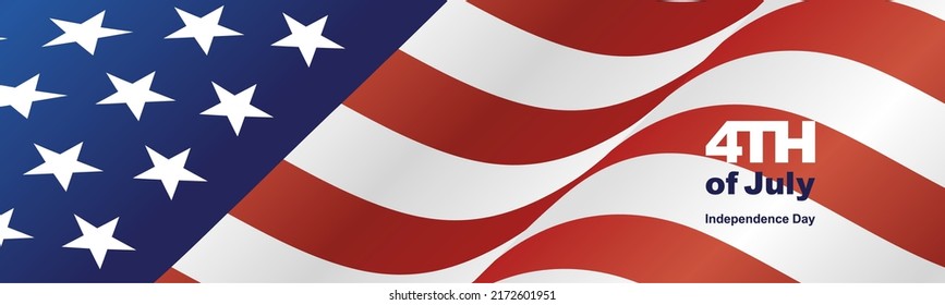 United States wavy flag, 4th of July, Independence day, vector