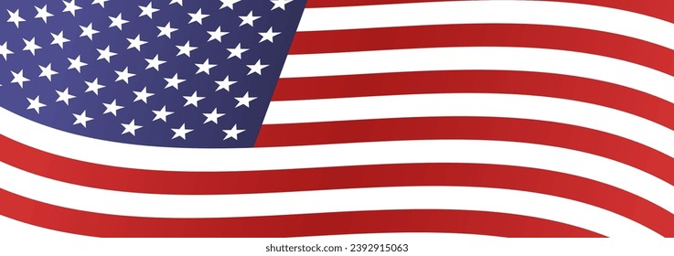 United States web banner. USA national flags vector background. American rectangular horizontal banner