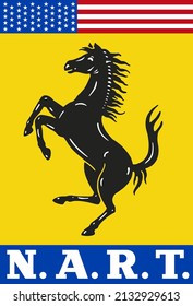 United States, year 1958, Ferrari North American Racing Team logo, NART, vector illustration, editorial