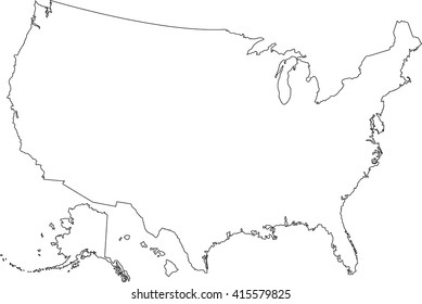 United Statesof America Map Usa Map Stock Vector (Royalty Free ...