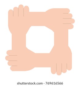 united teamwork hands icon