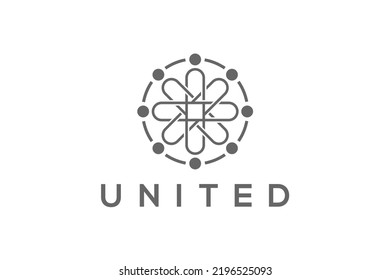 United temwork logo design people group business company icon symbol 