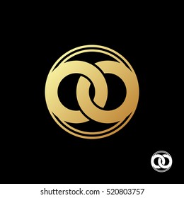 United two abstract rings to create a symbol of infinity, logo template. To marriage agencies and business companies. Creative symbol for company identity, advertising, poster, banner, web and flyer.