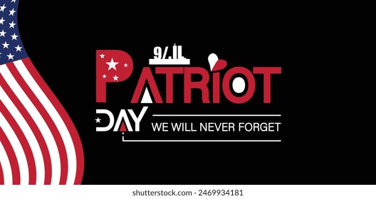 United We Stand Commemorating Patriot Day with Flag Art