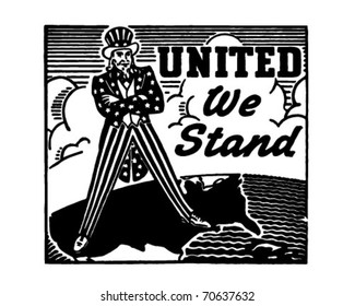 United We Stand - Uncle Sam - Retro Ad Art Banner