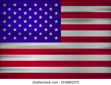 Vereint die realistische Flagge des Staates. Made in United States. Vektorgrafik.