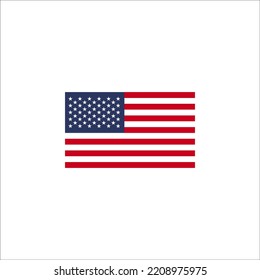 Unites States flag icon flat style design. Unites States flag vector illustration. isolated on white background.