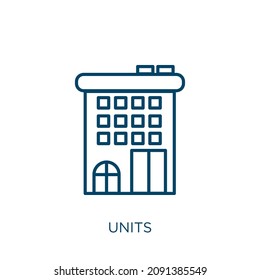 units icon. Thin linear units outline icon isolated on white background. Line vector units sign, symbol for web and mobile