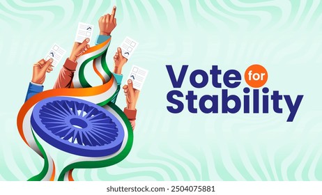 Unity in Action Voter Card, Indian Flag, and Chakra for Voting Awareness-Vector Design