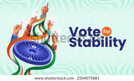 Unity in Action Voter Card, Indian Flag, and Chakra for Voting Awareness-Vector Design