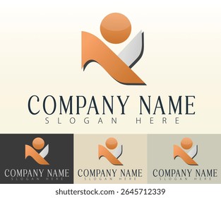 Unidad capturada en forma de un elegante logotipo de negocios.