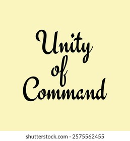 unity of command text for T-shirt and other use on bright background.