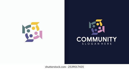 unity community awareness logo, creative people logo, teamwork