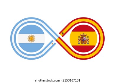 unity concept. argentinian spanish and spanish language translation icon. vector illustration isolated on white background