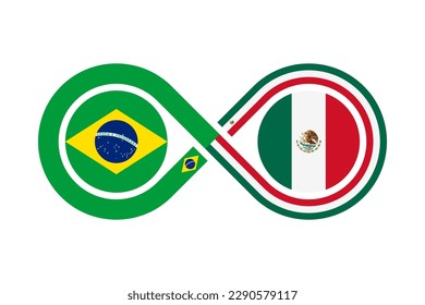 unity concept. brazilian portuguese and mexican spanish language translation icon. vector illustration isolated on white background