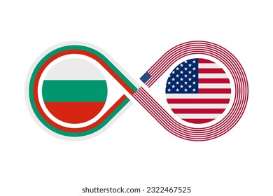 unity concept. bulgarian and american english language translation icon. vector illustration isolated on white background