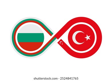 unity concept. bulgarian and turkish language translation icon. vector illustration isolated on white background