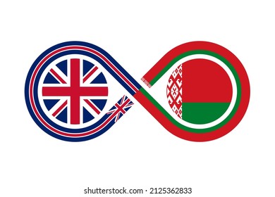 unity concept. english and belarusian language translation icon. vector illustration isolated on white background