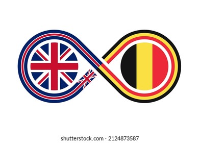unity concept. english and belgian language translation icon. vector illustration isolated on white background