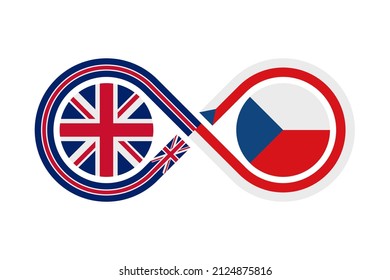 unity concept. english and czech language translation icon. vector illustration isolated on white background