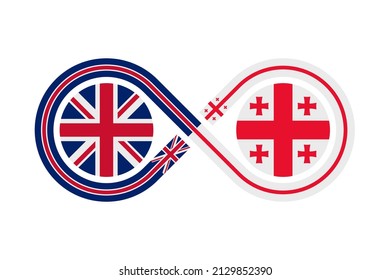 unity concept. english and georgian language translation icon. vector illustration isolated on white background