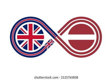 unity concept. english and latvian language translation icon. vector illustration isolated on white background