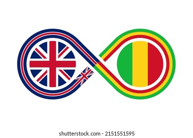 unity concept. english and malian french language translation icon. vector illustration isolated on white background	