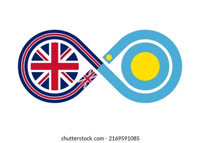 concepto de unidad. icono de traducción al inglés y al palauano. ilustración vectorial aislada en fondo blanco