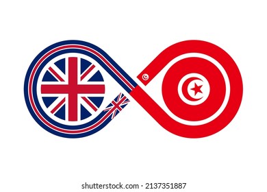 unity concept. english and tunisian arabic language translation icon. vector illustration isolated on white background	