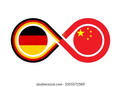 unity concept. german and chinese language translation icon. vector illustration isolated on white background