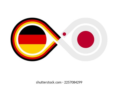 unity concept. german and japanese language translation icon. vector illustration isolated on white background