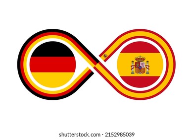 Unity Concept. German And Spanish Language Translation Icon. Vector Illustration Isolated On White Background