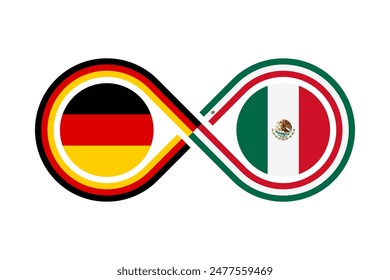 unity concept. germany and mexico flags. german and mexican spanish language translation icon. vector illustration isolated on white background