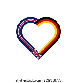 unity concept. heart ribbon icon with union jack and germany flags. vector illustration isolated on white background