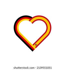 unity concept. heart ribbon icon of germany and spain flags. vector illustration isolated on white background