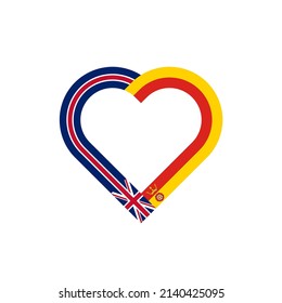 unity concept. heart ribbon icon of united kingdom and hampshire flags. vector illustration isolated on white background

