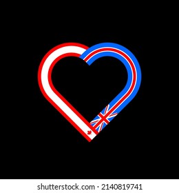 unity concept. heart ribbon icon with canada and united kingdom flags. vector illustration isolated on black background