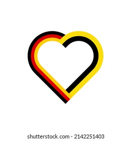 unity concept. heart ribbon icon of germany and munich flags. vector illustration isolated on white background
