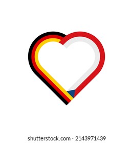 unity concept. heart ribbon icon of germany and czech republic flags. vector illustration isolated on white background
