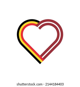 unity concept. heart ribbon icon of belgium and latvia flags. vector illustration isolated on white background
