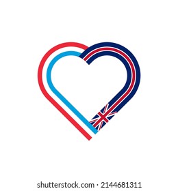 unity concept. heart ribbon icon of luxembourg and united kingdom flags. vector illustration isolated on white background

