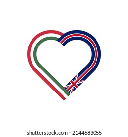 unity concept. heart ribbon icon of hungary and united kingdom flags. vector illustration isolated on white background