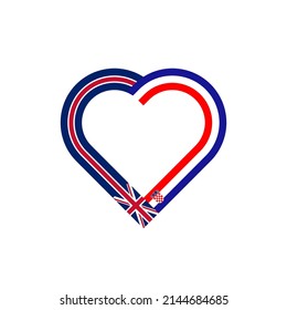 icono de la cinta de corazón de banderas del reino unido y croacia. ilustración vectorial aislada en fondo blanco