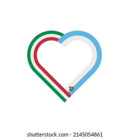 Herzbandsymbol kursiv und san marino flags. Vektorgrafik einzeln auf weißem Hintergrund