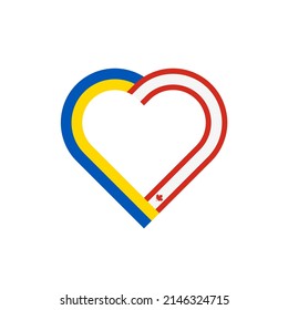unity concept. heart ribbon icon of ukraine and canada flags. vector illustration isolated on white background	
