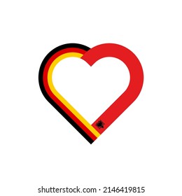 unity concept. heart ribbon icon of germany and albania flags. vector illustration isolated on white background