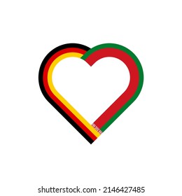 unity concept. heart ribbon icon of germany and belarus flags. vector illustration isolated on white background